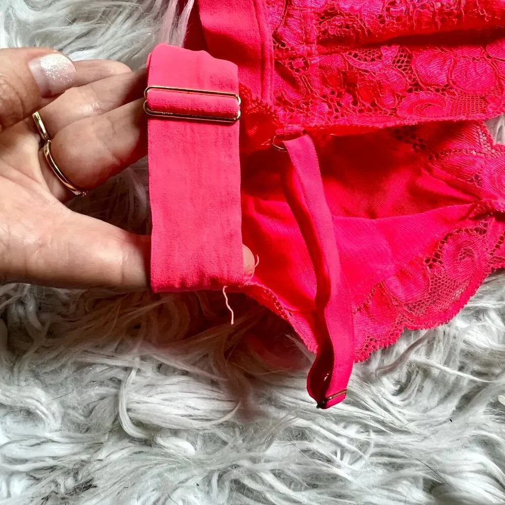 Free people we are hah sistah hot pink adjustable racerback bralette size S